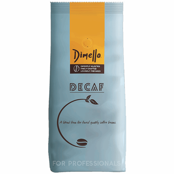 Dimello decaffeinated coffee beans in a 500 gram pack